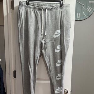 Nike men's Heather Gray Joggers with Logo
